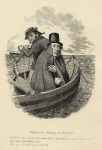 Cockney social caricature, sea fishing, Robert Seymour, 1835 / 1878