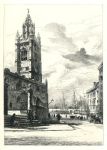 Lancashire, Liverpool, St. Nicholas Church, etching by H.Toussaint, 1882