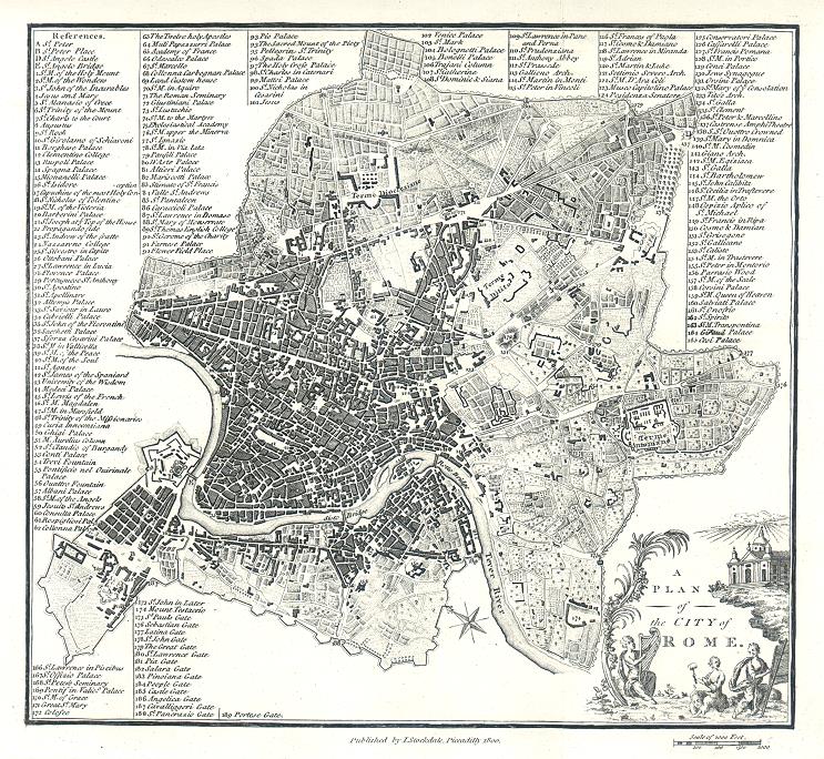 Italy, Rome city plan, 1776 / 1800