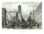 London, The old Royal Exchange and Cornhill, 1838