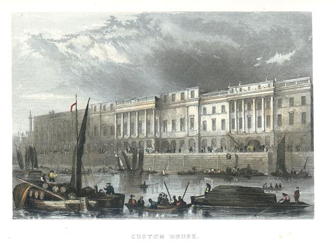 London, Custom House, 1838