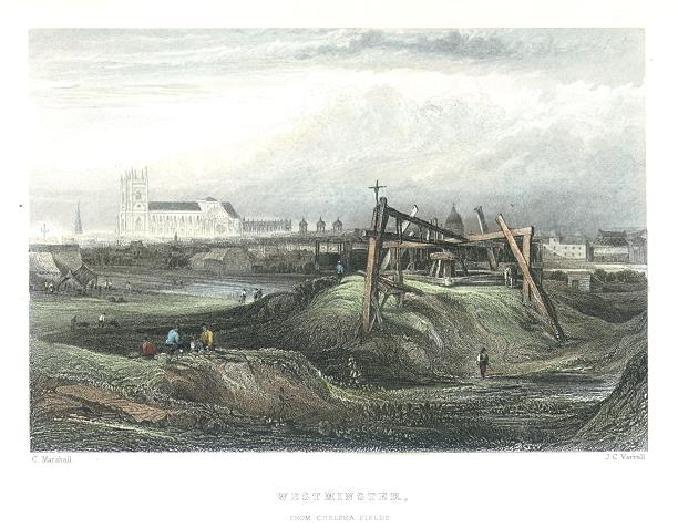 Westminster from Chelsea Fields, 1839