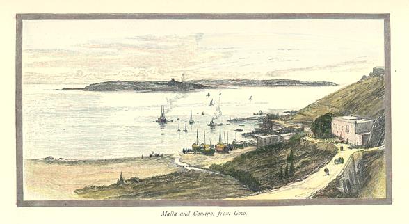 Malta and Comino from Gozo, 1891