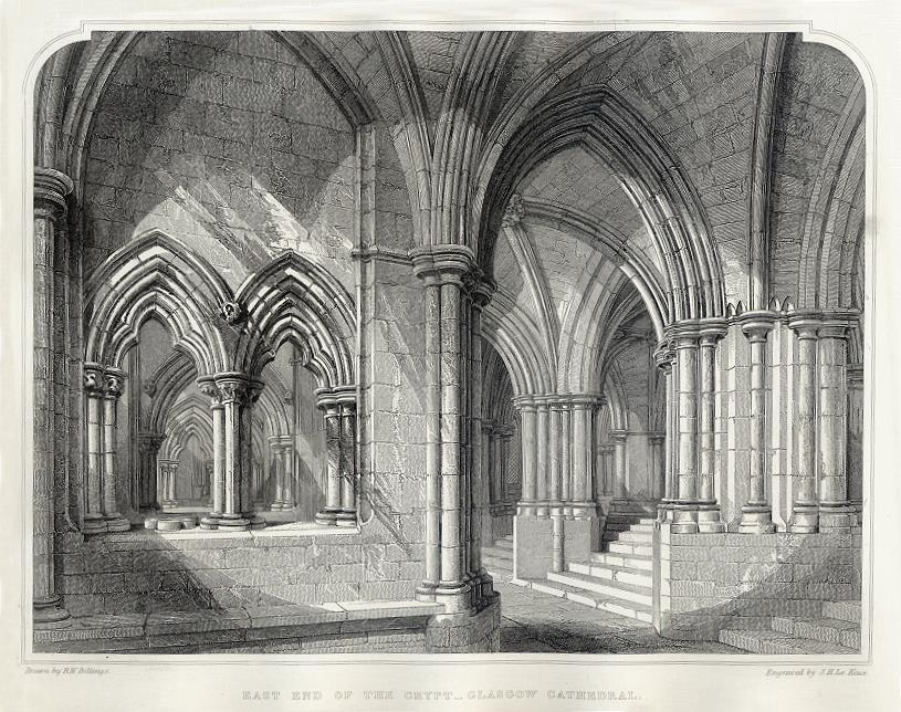 Scotland, Glasgow Cathedral crypt, 1848