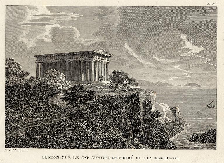 Ancient Greece, Plato and Disciples at Sunium, 1825