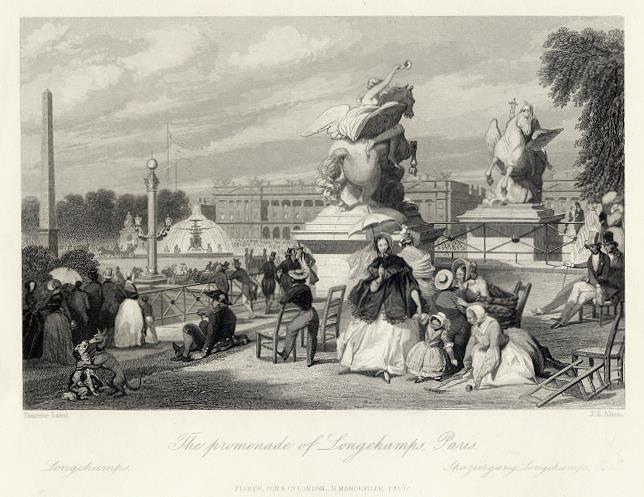 France, Paris, Promenade of Longchamps, 1844