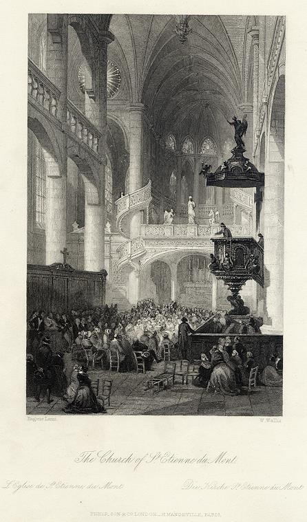 France, Paris, Church of St.Etienne du Mont, 1844