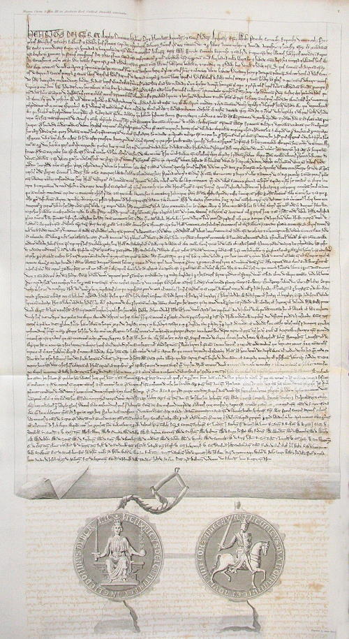 Magna Carta 9, Durham Cathedral copy, facsimile of 1819