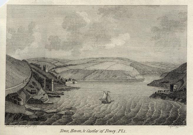 Cornwall, Town, Castles and Haven at Fowey, 1786