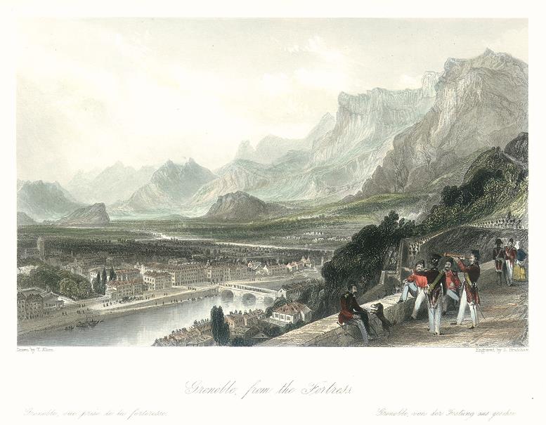 France, Grenoble from the Fortress, 1840