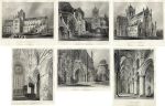 Scotland, Kirkwall Cathedral, 6 views by Billings, 1848