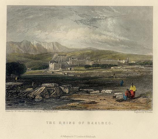 Lebanon, Baalbec ruins, 1856