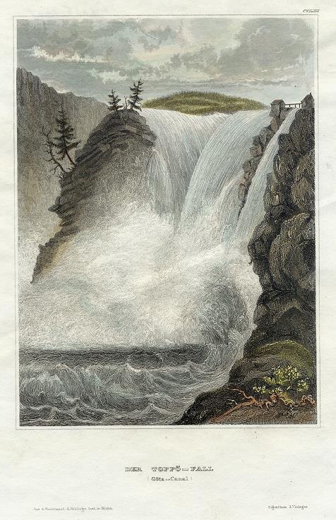 Sweden, Der Toppo-Fall (Gota Canal), 1839