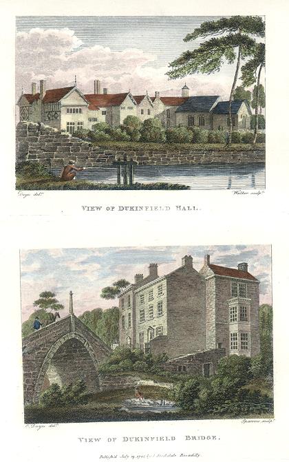 Lancashire, Dukinfield Bridge & Hall, 1795