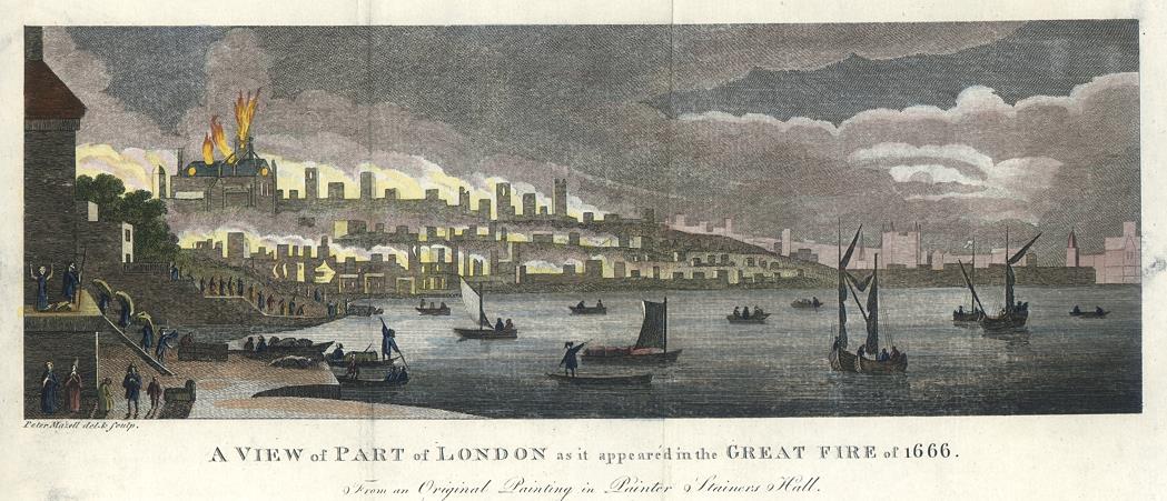 The Great Fire of London in 1666, published 1793