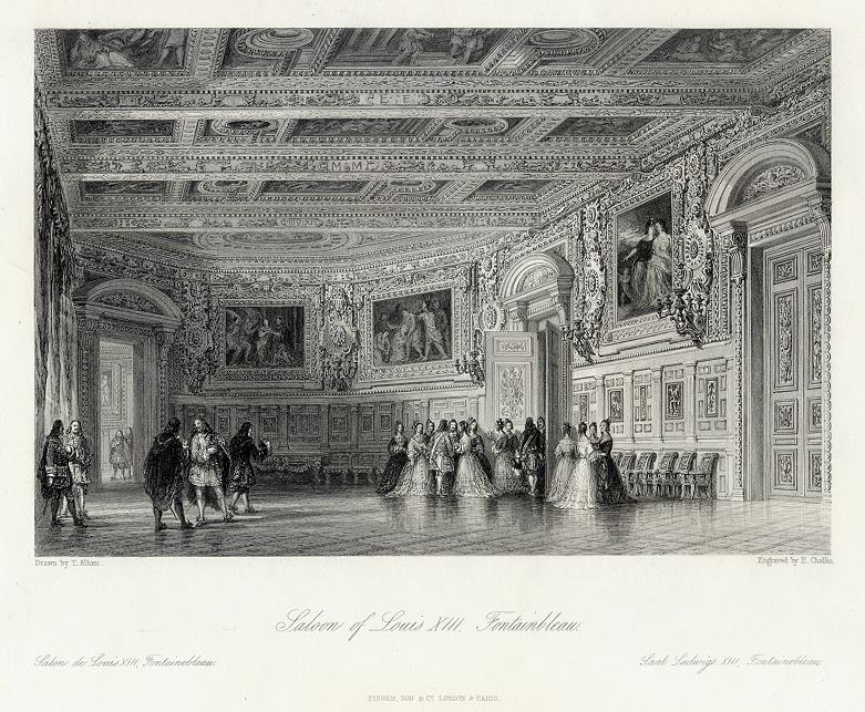 France, Paris, Salon of Louis XIII at Fontainbleau, 1840