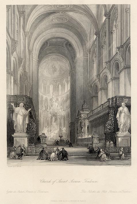 France, Toulouse, Church of Saint Sernin, 1840