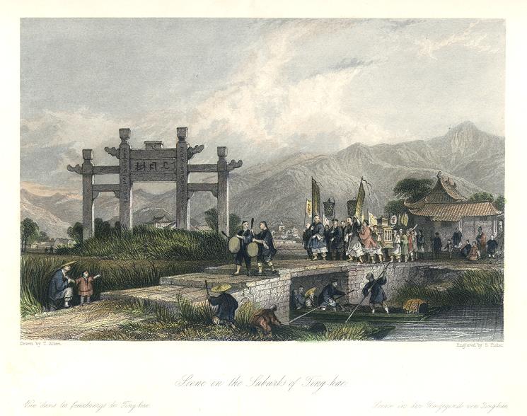 China, Scene in the Suburbs of Ting-hae, 1843