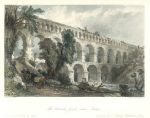 France, Pont du Gard near Nismes, 1840