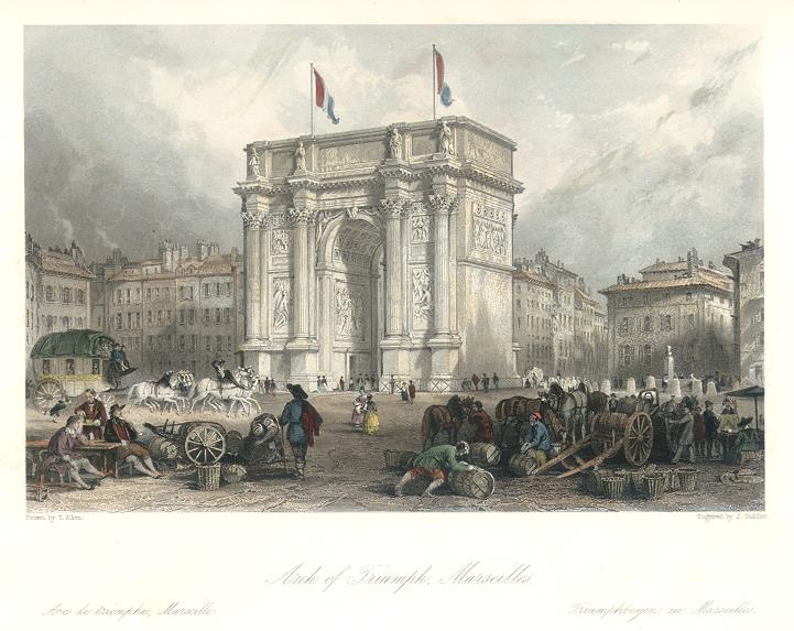 France, Marseilles, Arch of Truimph (Porte d'Aix), 1840