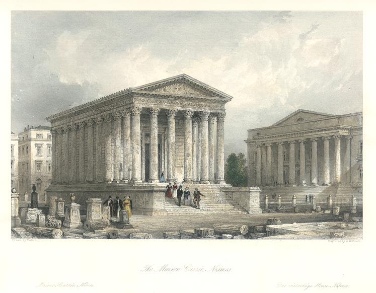 France, Maison Carree at Nismes, 1840