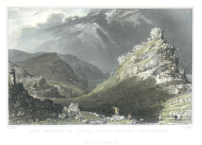 Devon, Valley of Rocks near Linton, 1832