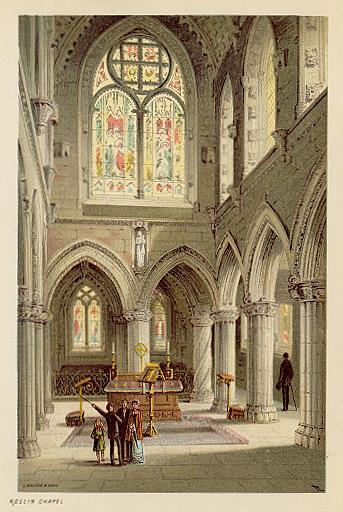 Scotland, Roslin Chapel interior, 1894