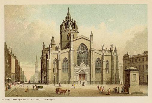 Scotland, St.Giles Cathedral and High Street, Edinburgh, 1894