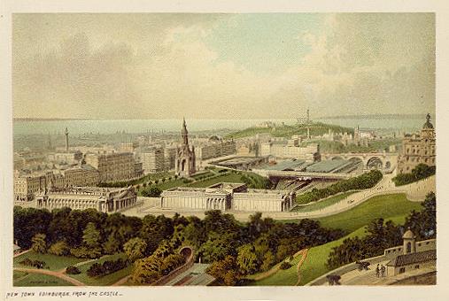 Scotland, New Town Edinburgh, from the Castle, 1894