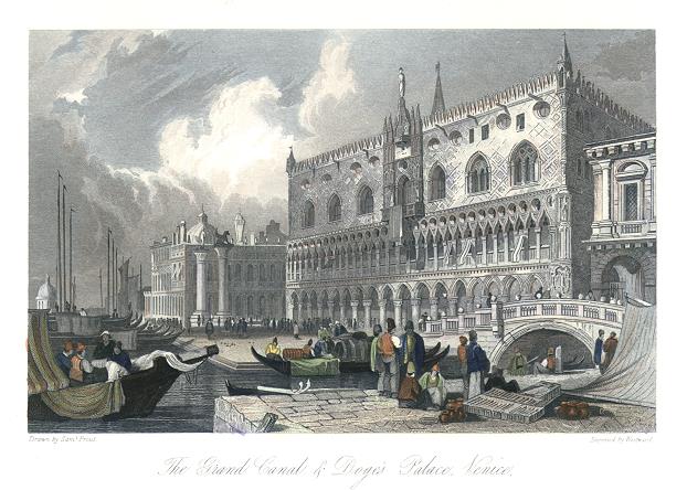 Italy, Venice, Grand Canal & Doge's Palace, 1844