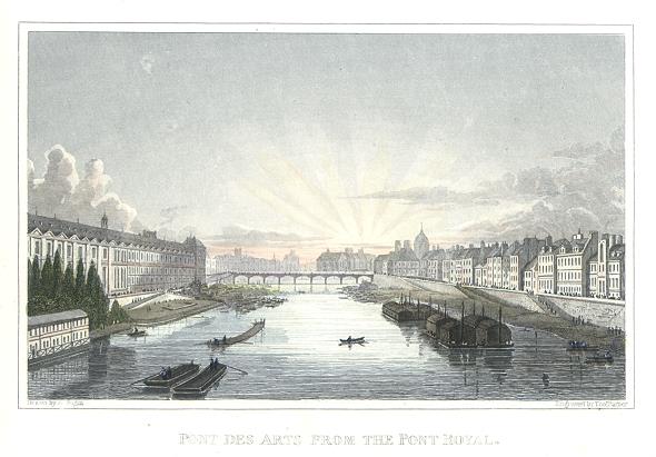 Paris, Pont des Arts from the Pont Royal, 1840