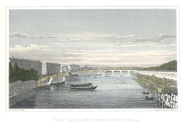 Paris, Pont Louis XVI, from Pont Royal, 1840