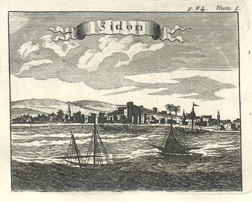 Lebanon, Sidon view, 1712