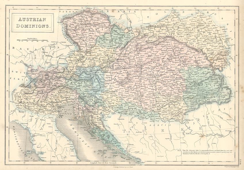 Austrian Dominions map, 1856