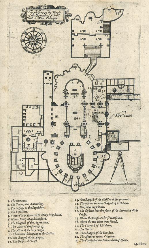 Jerusalem, Church of the Holy Sepulchre plan, 1621