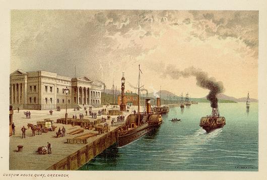 Scotland, Custom House Quay at Greenock, 1894