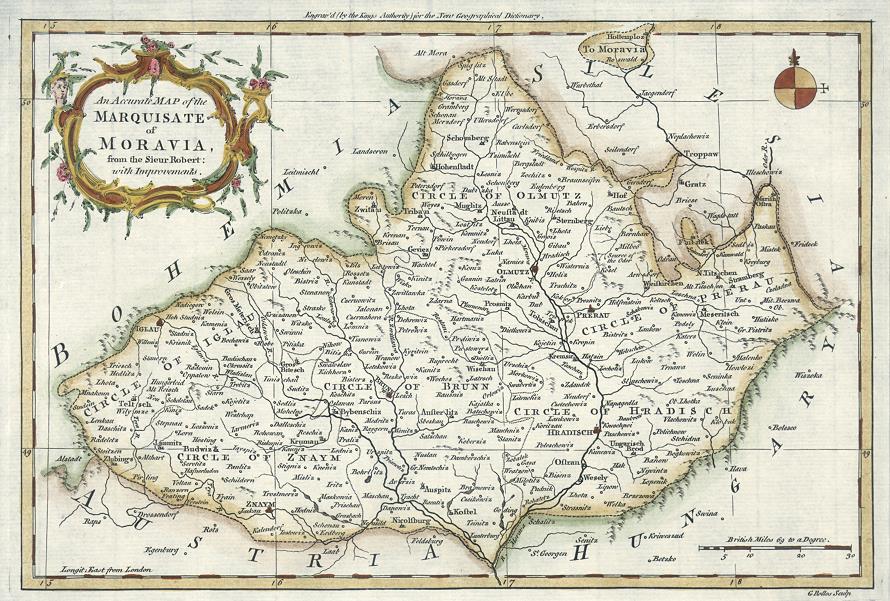 Czech Republic, Moravia map, 1773