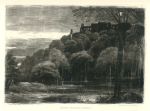 Devon, Berry Pomeroy Castle, F.C.Lewis etching, 1845