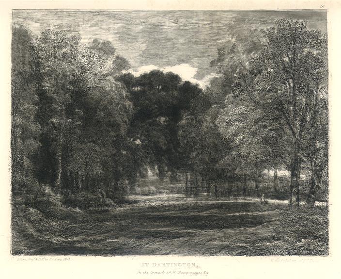 Devon, At Dartington, F.C.Lewis etching, 1845