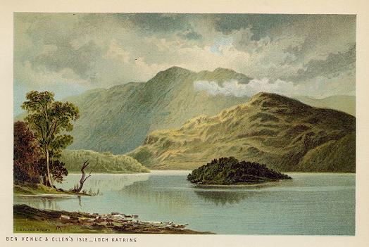 Scotland, Ben Venue & Ellen's Isle, Loch Katrine, 1894