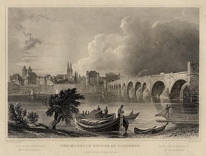 Germany, the Moselle Bridge at Coblenz, 1832