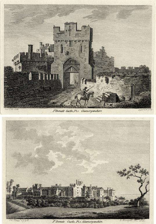 Glamorganshire, St. Donats Castle (2 prints), 1786