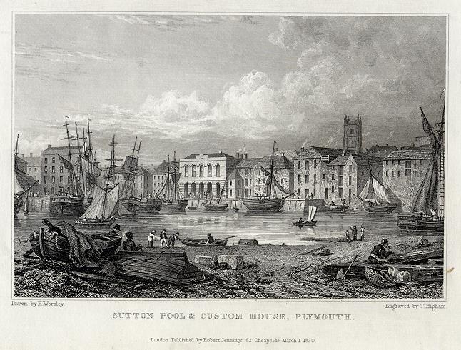 Devon, Plymouth, Sutton Pool & Custom House, 1830