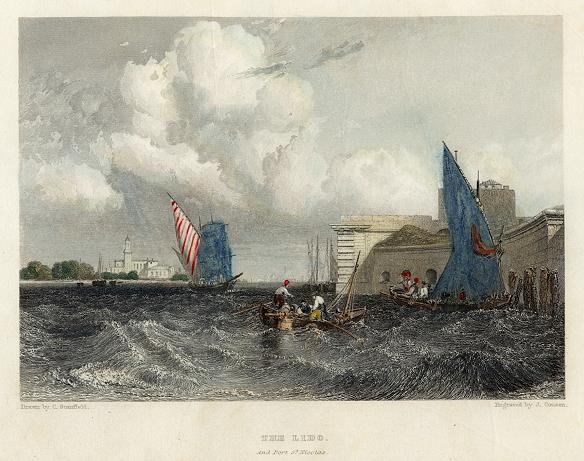 Italy, Venice, The Lido & Fort St.Nicholas, 1834