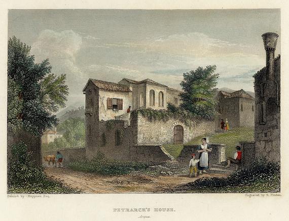 Italy, Petrarch's House at Arezzo, 1834