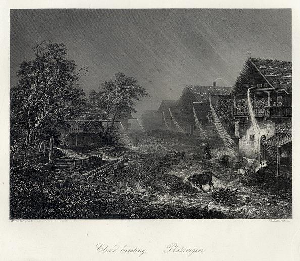 Cloudburst in Germany (Heavy rainfall), 1849