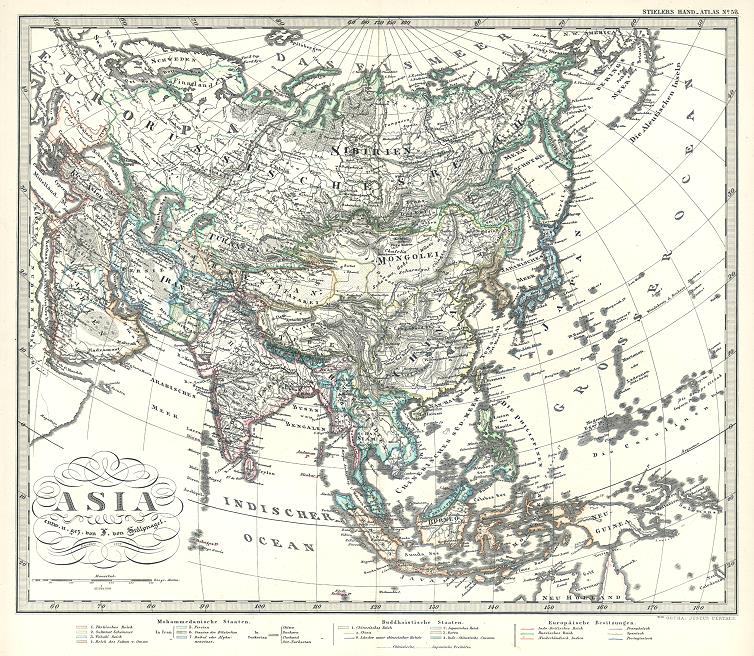 Asia map, 1877