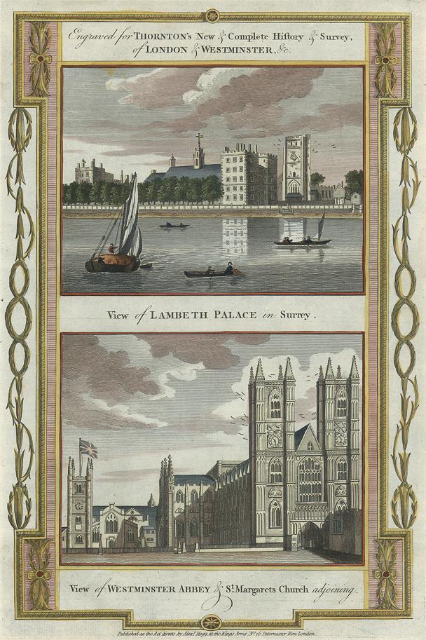 London, Lambeth Palace and Westminster Abbey, 1784