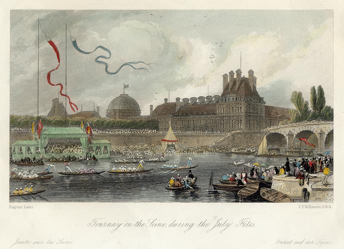 France, Paris, Tourney on the Seine in the July Fetes, 1844