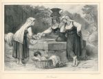 Italy, Washer Women, stone lithograph by Pinelli, 1835